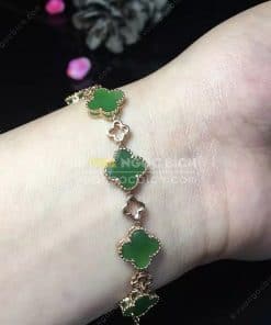 Vòng Tay Cỏ Bốn Lá Ngọc Bích Nephrite Jade (VT066) 10 Vòng Tay Cỏ Bốn Lá Ngọc Bích Nephrite Jade (VT066) 4