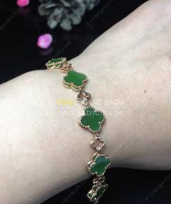 Vòng Tay Cỏ Bốn Lá Ngọc Bích Nephrite Jade (VT066) 9 Vòng Tay Cỏ Bốn Lá Ngọc Bích Nephrite Jade (VT066) 3