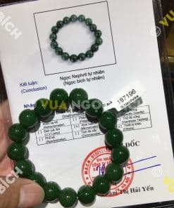 Vòng Tay Ngọc Bích Nephrite Jade 12mm VIP (VT052) 11 Vòng Tay Ngọc Bích Nephrite Jade 12mm VIP (VT052) 4