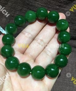 Vòng Tay Ngọc Bích Nephrite Jade 14mm VIP (VT027) 9 Vòng Tay Ngọc Bích Nephrite Jade 14mm VIP (VT027) 4