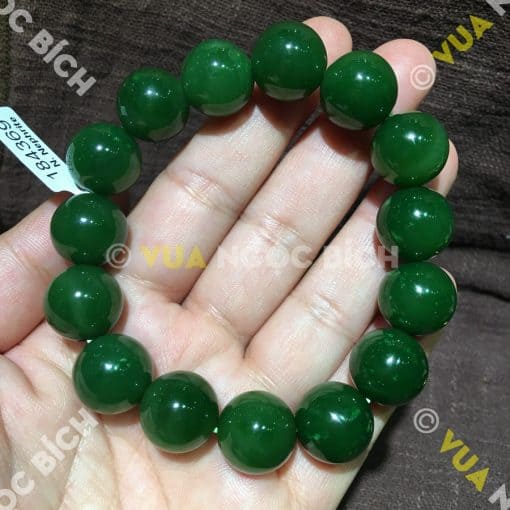 Vòng Tay Ngọc Bích Nephrite Jade 14mm VIP (VT027) 3