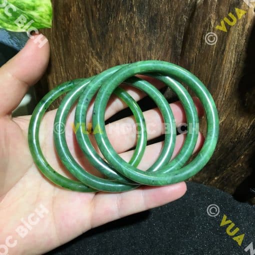 Vòng Tay Ngọc Bích Nephrite Jade Bản Liền (VT028) 3