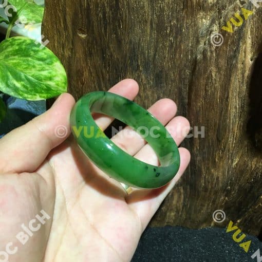 Vòng Tay Ngọc Bích Nephrite Jade Bản Liền (VT029) 3