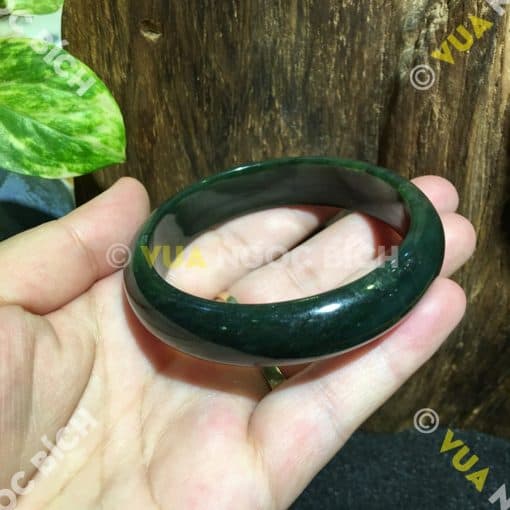 Vòng Tay Ngọc Bích Nephrite Jade Bản Liền (VT030) 3