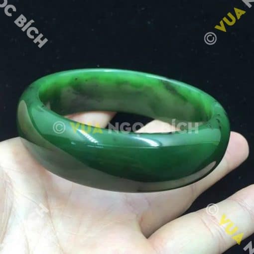 Vòng Tay Ngọc Bích Nephrite Jade Bản Liền (VT031) 3