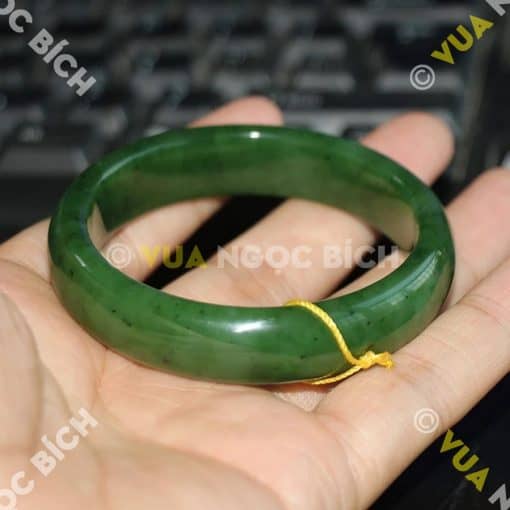 Vòng Tay Ngọc Bích Nephrite Jade Bản Liền (VT033) 3