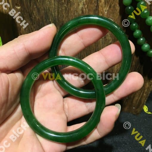 Vòng Tay Ngọc Bích Nephrite Jade Bản Liền (VT036) 3