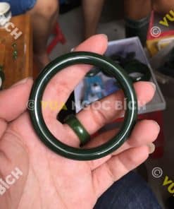 Vòng Tay Ngọc Bích Nephrite Jade Bản Liền (VT037) 5