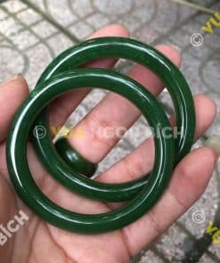 Vòng Tay Ngọc Bích Nephrite Jade Bản Liền (VT037) 4
