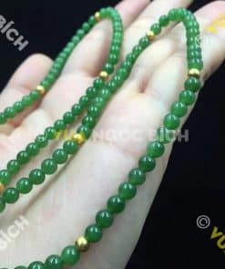 Vòng Tay Ngọc Bích Nephrite Jade 6mm Mix Charm Vàng (VT025) 13 Vòng Tay Ngọc Bích Nephrite Jade 6mm Mix Charm Vàng (VT025) 7