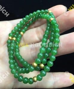 Vòng Tay Ngọc Bích Nephrite Jade 6mm Mix Charm Vàng (VT025) 12 Vòng Tay Ngọc Bích Nephrite Jade 6mm Mix Charm Vàng (VT025) 6