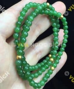 Vòng Tay Ngọc Bích Nephrite Jade 6mm Mix Charm Vàng (VT025) 10 Vòng Tay Ngọc Bích Nephrite Jade 6mm Mix Charm Vàng (VT025) 4