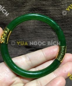 Vòng Tay Ngọc Bích Nephrite Jade Bản Liền Bọc Vàng (VT034) 21 Vòng Tay Ngọc Bích Nephrite Jade Bản Liền Bọc Vàng (VT034) 11