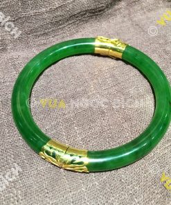 Vòng Tay Ngọc Bích Nephrite Jade Bản Liền Bọc Vàng (VT034) 19 Vòng Tay Ngọc Bích Nephrite Jade Bản Liền Bọc Vàng (VT034) 9