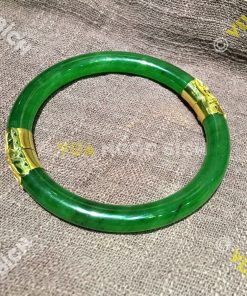 Vòng Tay Ngọc Bích Nephrite Jade Bản Liền Bọc Vàng (VT034) 18 Vòng Tay Ngọc Bích Nephrite Jade Bản Liền Bọc Vàng (VT034) 8