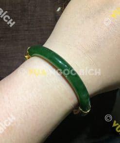 Vòng Tay Ngọc Bích Nephrite Jade Bản Liền Bọc Vàng (VT034) 16 Vòng Tay Ngọc Bích Nephrite Jade Bản Liền Bọc Vàng (VT034) 6