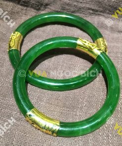Vòng Tay Ngọc Bích Nephrite Jade Bản Liền Bọc Vàng (VT034) 14 Vòng Tay Ngọc Bích Nephrite Jade Bản Liền Bọc Vàng (VT034) 4