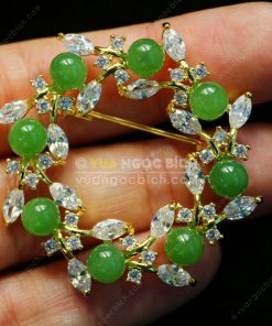 Trâm Cài Áo Đồng Xi Vàng Mix Ngọc Bích (VNB-TCA003) 13 Trâm Cài Áo Đồng Xi Vàng Mix Ngọc Bích (VNB-TCA003) 7