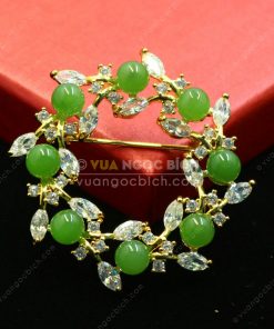 Trâm Cài Áo Đồng Xi Vàng Mix Ngọc Bích (VNB-TCA003) 10 Trâm Cài Áo Đồng Xi Vàng Mix Ngọc Bích (VNB-TCA003) 4