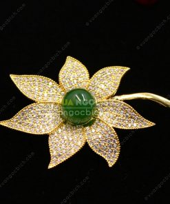 Trâm Cài Áo Đồng Xi Vàng Mix Ngọc Bích (VNB-TCA005) 11 Trâm Cài Áo Đồng Xi Vàng Mix Ngọc Bích (VNB-TCA005) 6