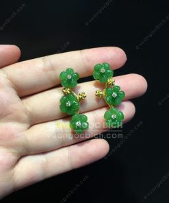 Bông Tai Hoa 5 Cánh Ngọc Bích Nephrite Jade VIP (VNB-BT218) 16 Bông Tai Hoa 5 Cánh Ngọc Bích Nephrite Jade VIP (VNB-BT218) 8