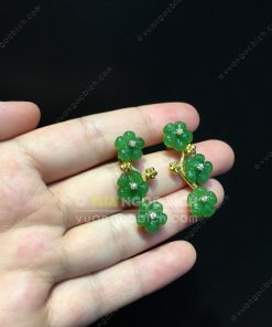 Bông Tai Hoa 5 Cánh Ngọc Bích Nephrite Jade VIP (VNB-BT218) 14 Bông Tai Hoa 5 Cánh Ngọc Bích Nephrite Jade VIP (VNB-BT218) 6