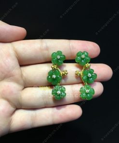 Bông Tai Hoa 5 Cánh Ngọc Bích Nephrite Jade VIP (VNB-BT218) 12 Bông Tai Hoa 5 Cánh Ngọc Bích Nephrite Jade VIP (VNB-BT218) 4