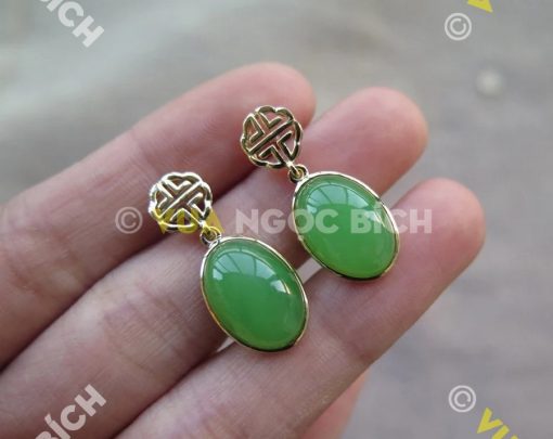 Bông Tai Ngọc Bích Nephrite Jade (VNB-BT198) 3