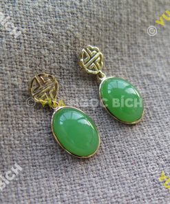 Bông Tai Ngọc Bích Nephrite Jade (VNB-BT198) 9 Bông Tai Ngọc Bích Nephrite Jade (VNB-BT198) 4