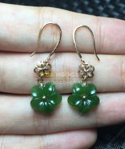 Bông Tai Ngọc Bích Nephrite Jade (VNB-BT200) 10 Bông Tai Ngọc Bích Nephrite Jade (VNB-BT200) 5