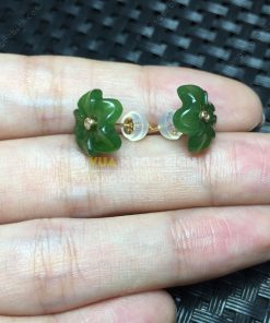 Bông Tai Ngọc Bích Nephrite Jade (VNB-BT201) 11 Bông Tai Ngọc Bích Nephrite Jade (VNB-BT201) 4