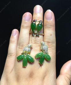 Bông Tai Chim Uyên Ương Ngọc Bích Nephrite Jade VIP (VNB-BT217) 20 Bông Tai Chim Uyên Ương Ngọc Bích Nephrite Jade VIP (VNB-BT217) 6