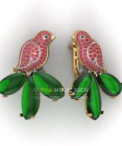Bông Tai Chim Uyên Ương Ngọc Bích Nephrite Jade VIP (VNB-BT217) 18 Bông Tai Chim Uyên Ương Ngọc Bích Nephrite Jade VIP (VNB-BT217) 4
