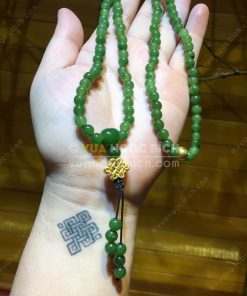 Chuỗi Tràng 108 Hạt Ngọc Bích Nephrite Jade 6mm VIP (VNB-CC094) 10