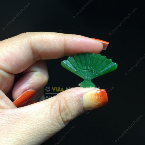 Mặt Dây Chiếc Quạt Ngọc Bích Nephrite Jade(VNB-MD221) 3