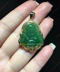 Mặt Di Lạc Ngọc Bích RUS Bọc Vàng (VNB-MD209) 17 Mặt Di Lạc Ngọc Bích RUS Bọc Vàng (VNB-MD209) 9