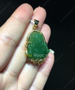 Mặt Di Lạc Ngọc Bích RUS Bọc Vàng (VNB-MD209) 16 Mặt Di Lạc Ngọc Bích RUS Bọc Vàng (VNB-MD209) 8