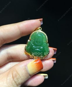 Mặt Di Lạc Ngọc Bích RUS Bọc Vàng (VNB-MD209) 12 Mặt Di Lạc Ngọc Bích RUS Bọc Vàng (VNB-MD209) 4