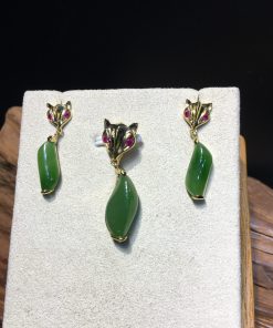 Mặt Dây Hồ Ly Ngọc Bích Nephrite Jade (VNB-MD360) 13 Mặt Dây Hồ Ly Ngọc Bích Nephrite Jade (VNB-MD360) 7