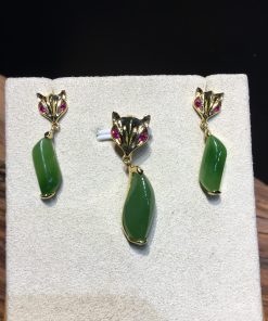 Mặt Dây Hồ Ly Ngọc Bích Nephrite Jade (VNB-MD360) 10 Mặt Dây Hồ Ly Ngọc Bích Nephrite Jade (VNB-MD360) 4