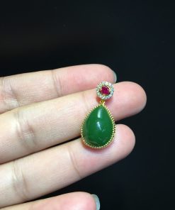 Mặt dây Ngọc Bích Nephrite Jade (VNB-MD358) 6 Mặt dây Ngọc Bích Nephrite Jade (VNB-MD358) 3
