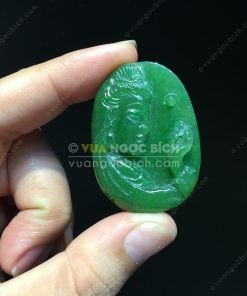 Mặt Dây Phật Bà Quan Âm Ngọc Bích Nephrite Jade VNB-MD213) 5
