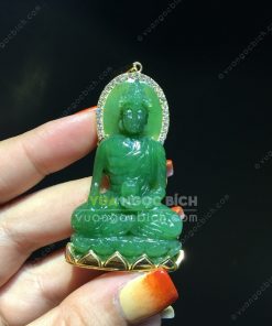 Mặt Dây Phật Hoà Bình Thế Giới Ngọc Bích Bọc Vàng (VNB-MD212-1) 24 Mặt Dây Phật Hoà Bình Thế Giới Ngọc Bích Bọc Vàng (VNB-MD212-1) 8