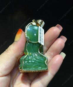 Mặt Dây Phật Hoà Bình Thế Giới Ngọc Bích Bọc Vàng (VNB-MD212-1) 32 Mặt Dây Phật Hoà Bình Thế Giới Ngọc Bích Bọc Vàng (VNB-MD212-1) 16