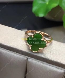 Nhẫn Cỏ Bốn Lá Ngọc Bích Nephrite Jade (VNB-NN118) 13 Nhẫn Cỏ Bốn Lá Ngọc Bích Nephrite Jade (VNB-NN118) 7