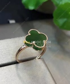 Nhẫn Cỏ Bốn Lá Ngọc Bích Nephrite Jade (VNB-NN118) 12 Nhẫn Cỏ Bốn Lá Ngọc Bích Nephrite Jade (VNB-NN118) 6